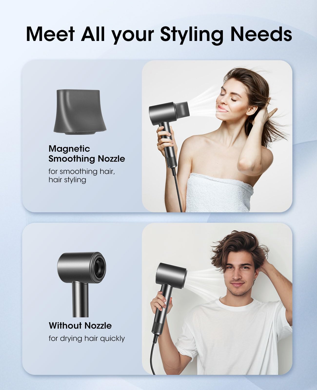 Professional Hair Dryer Portable Ionic Fashion Hairdryer Mini Lightweight Fast Drying Hair Blow Dryer for Home Salon Travel Hair Styling